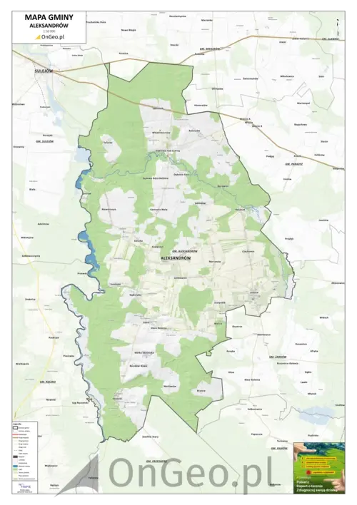 Mapa gminy Aleksandrów